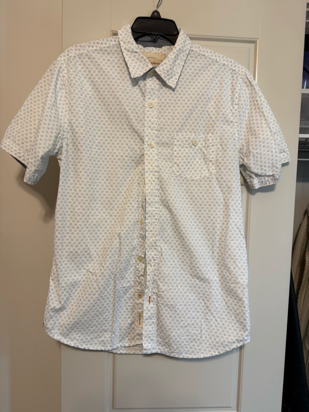 Men's Vintage Weatherproof Short Sleeve Button Down Shirt Medium